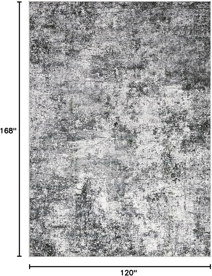 DMOYEST Area Rug Living Room Rugs - 10x14 Abstract Large Soft Indoor Washable Rug Neutral Modern Low Pile Carpet for Bedroom Dining Room Farmhouse Home Office - Grey