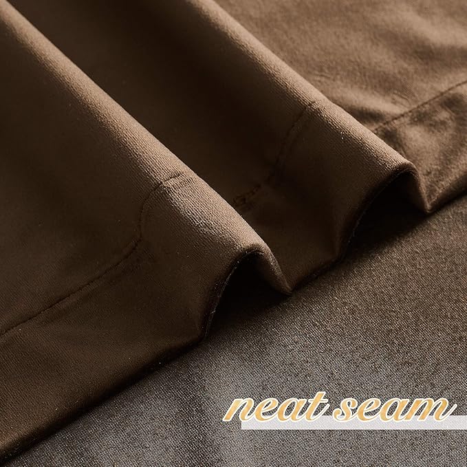 NICETOWN Brown Velvet Room Darkening Curtains, Home Decor Light Blocking Thermal Insulated Drapes for Theater and Movie Room (Set of 2, 72 inches Long)