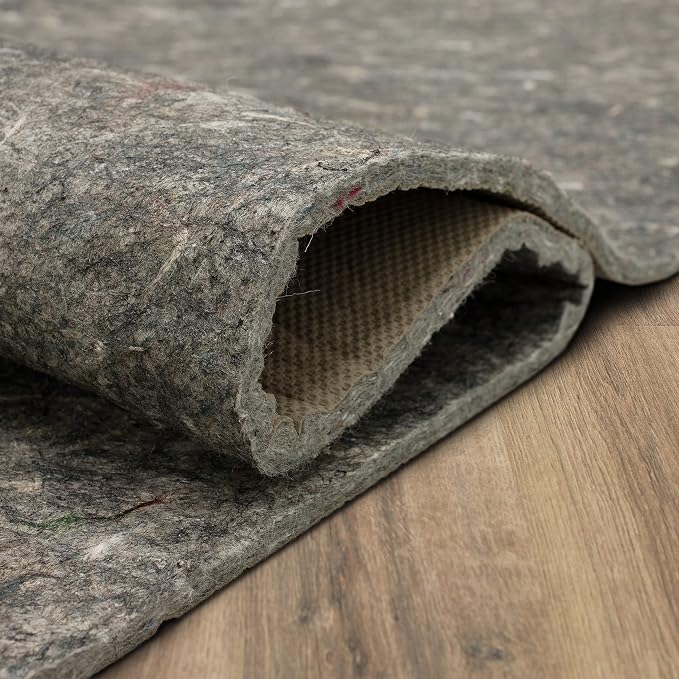 Mohawk Home Non Slip Rug Pad 7' 8" x 10' 4" - 1/2" Thick Felt + Latex Rubber Gripper - Dual Surface Cushion for Hardwood, Carpet, Tile Floors, Made in USA