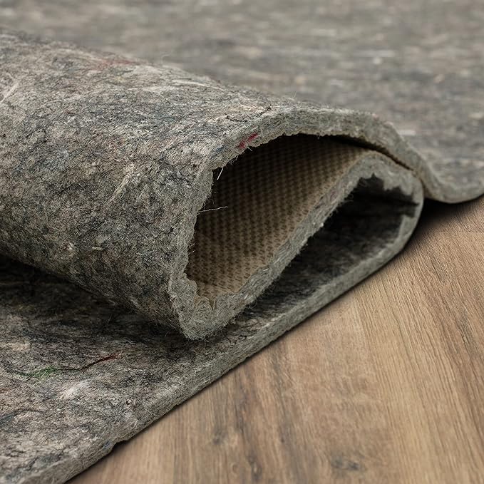 Mohawk Home Non Slip Rug Pad 7' 8" x 10' 4" - 1/2" Thick Felt + Latex Rubber Gripper - Dual Surface Cushion for Hardwood, Carpet, Tile Floors, Made in USA