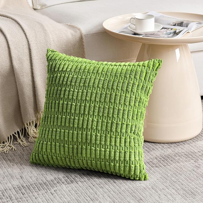 Fancy Homi 4 Packs Decorative Throw Pillow Covers for Living Room Couch Bed, Modern Farmhouse Boho Home Décor Accent Cushion Case, 22" x 22", Lime Green