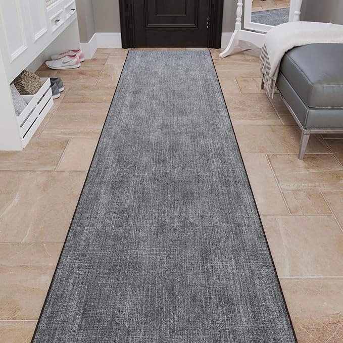 Ottomanson Aisle Runner Rug 2'7" x 50' – Soft Non-Slip Rug, Low Pile Carpet for Hallways, Events, Churches & Extra-Long Indoor Spaces, Solid Brown