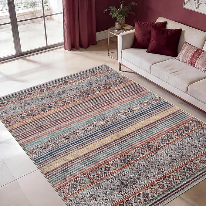 Keen Home Design 3x5 Rug - Machine Washable Entry Rug with Non-Slip Backing, Ideal for Enteryway, Kitchen, Bathroom, Laundry Room - Vintage, Easy Clean, Durable, Low Pile Rug - (3' x 5')