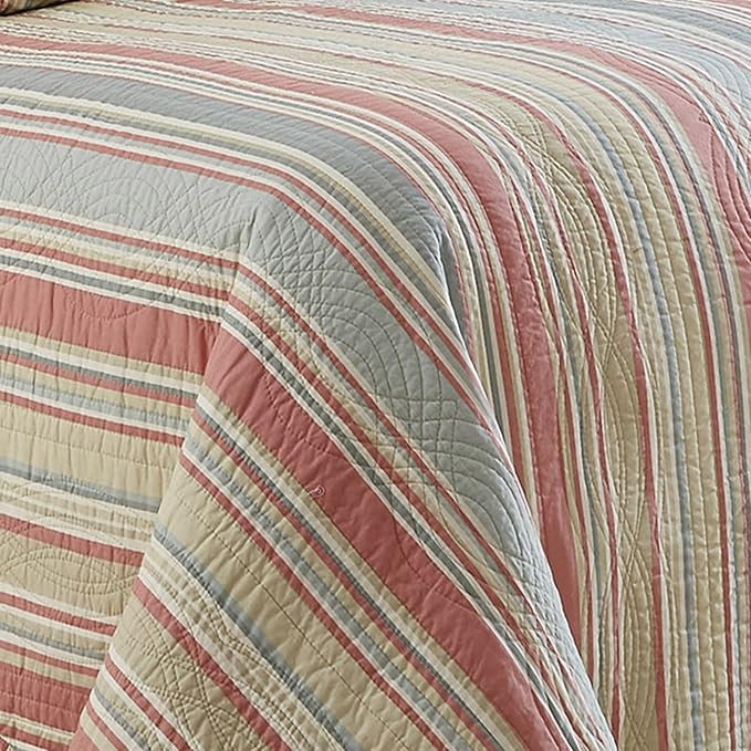 Waverly Garden Glitz 3-Piece Cotton Quilt Set – Full/Queen - with 2 Shams, Lightweight & Breathable, Vapor