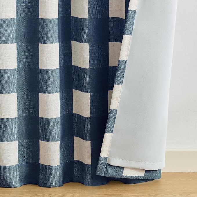 Grainger Rod Pocket Back Tab Window Curtain Panel, Indigo - 52" W x 63" L