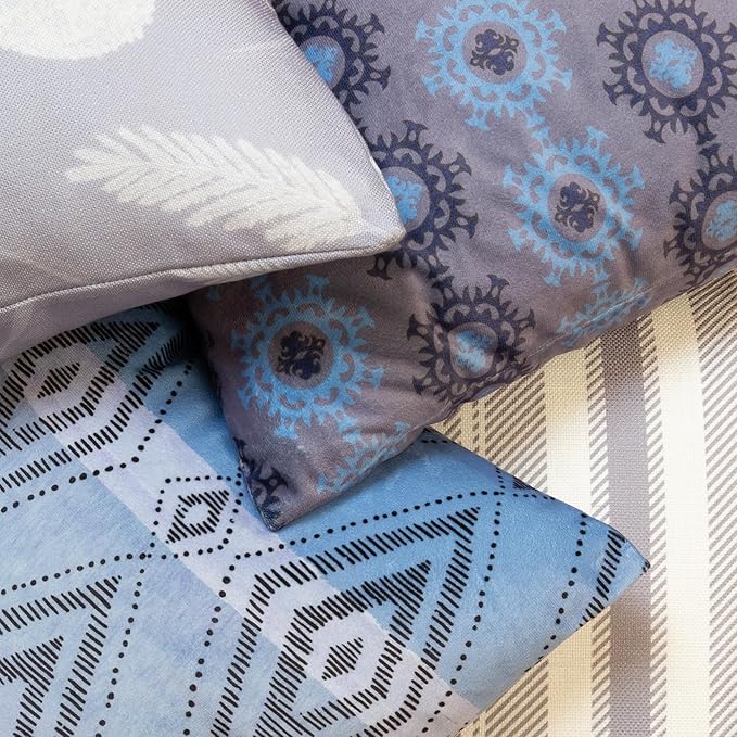 Decorative Throw Pillow Set of 4, 18" x 18" Colorful Accent Pillow Covers, Restful Cottage