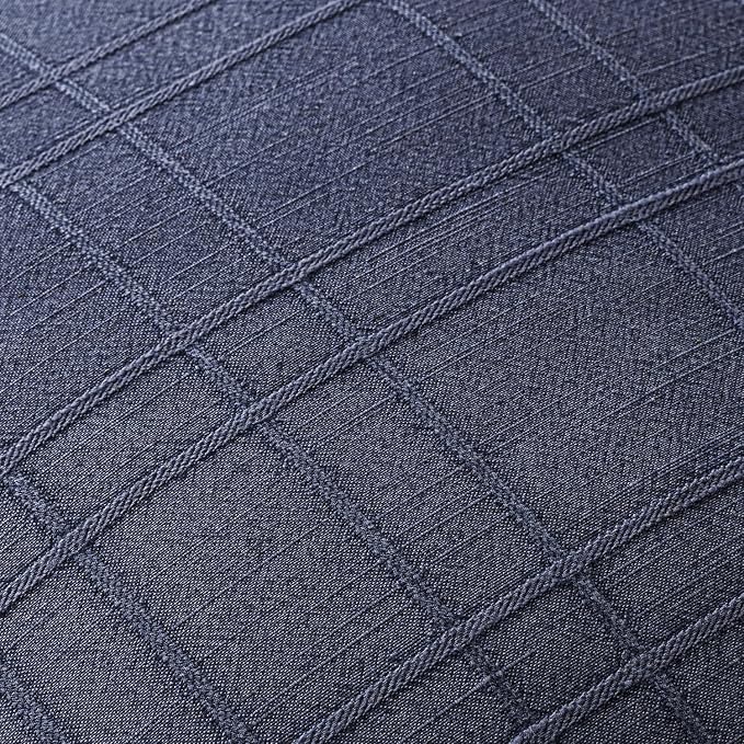 MIULEE Decorative Linen Check Throw Pillow Covers Neutral Farmhouse Vintage Pillow Covers 18x18 Set of 2 Boho Modern Home Decor for Sofa Couch Bedroom Cushion Navy Blue