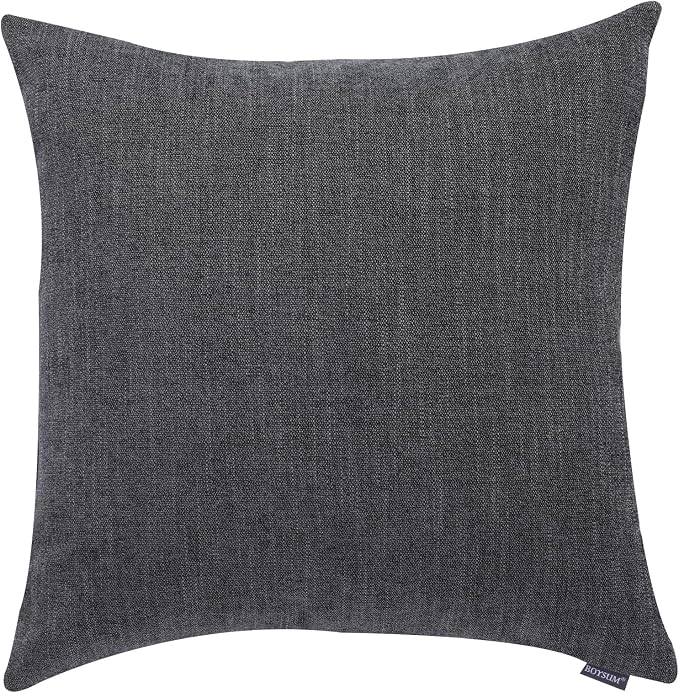 Set of 2 Leather Throw Pillow Covers Cotton Linen Decor Patchwork Pillow Cover Faux Leather Pillows Cover for Couch Sofa Living Room Bedroom,Black 20"x20"