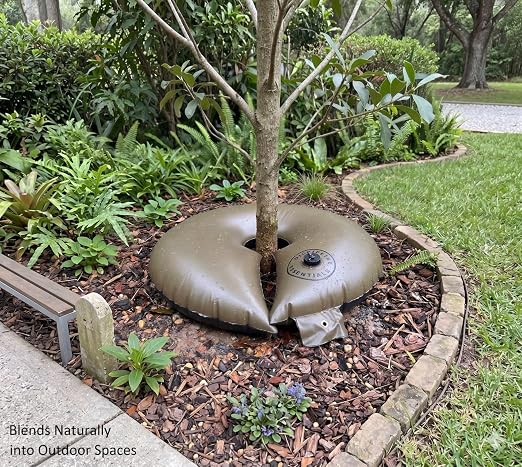 Slow Release Ring-Style Tree Watering Bag - 15 Gallon Watering Ring for Trees, Discipline Essentials (8 Pack, Brown/Black)