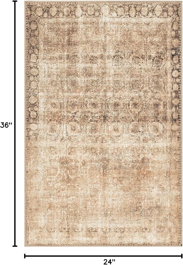 Keen Home Design 24"x36" Rug - Machine Washable Entry Rug with Non-Slip Backing, Ideal for Enteryway, Kitchen, Bathroom, Laundry Room - Vintage, Easy Clean, Durable, Low Pile - (2' x 3')