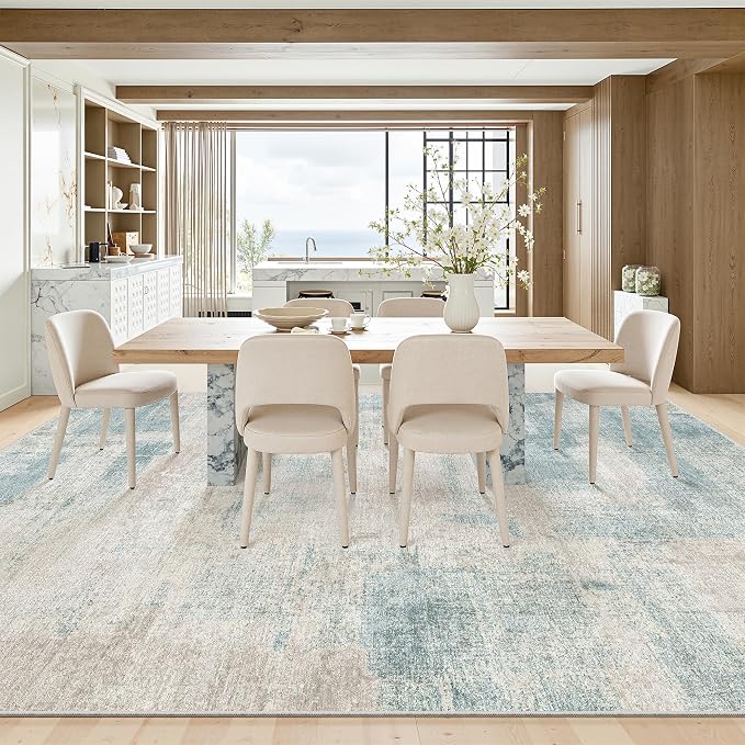 zesthome 9x12 Area Rugs for Living Room, Non-Slip Backing Washable Rug, Modern Abstract Area Rug, Stain Resistant Rugs for Bedroom, Ultra-Thin Large Area Rugs, Area Rug 9x12