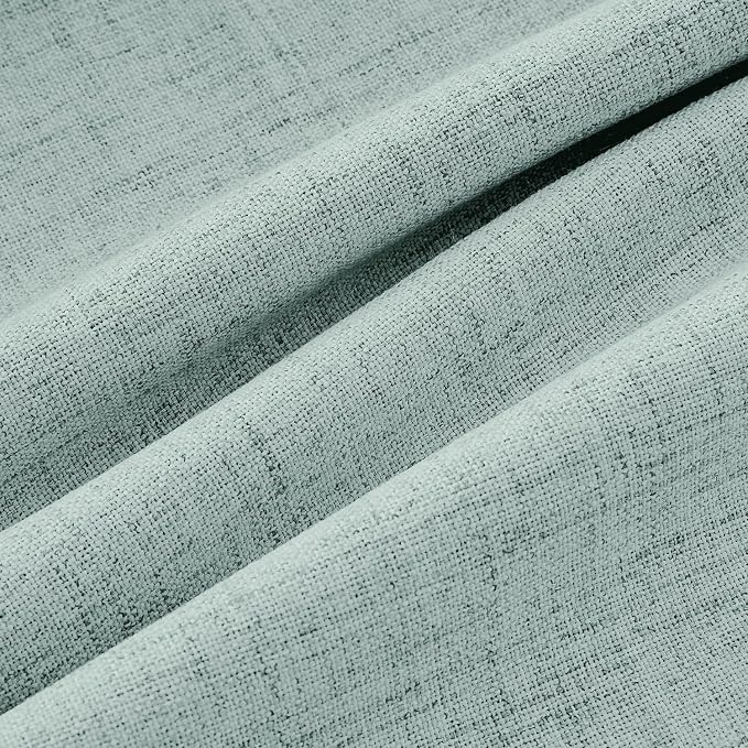 MIULEE 100% Blackout Linen Curtains for Bedroom, Seafoam Green Solid Luxury Decor Thermal Insulation Room Darkening Drapes for Living Room Back Tab Rod Pocket 42 x 72 Inches, 2 Panels
