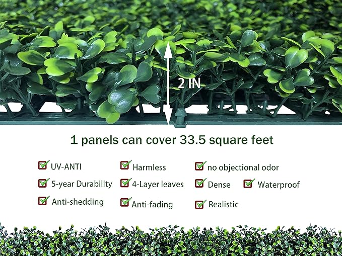 ODTORY Artificial Ivy Privacy Fence Wall Screen: 40X120 in (33.5 sqft) | UV-Anti Faux Boxwood Roll Panels, Greenery Backdrop, Ivy Vine 4-Layer Leaves Hedges Covering, Indoor Outdoor Green Decor