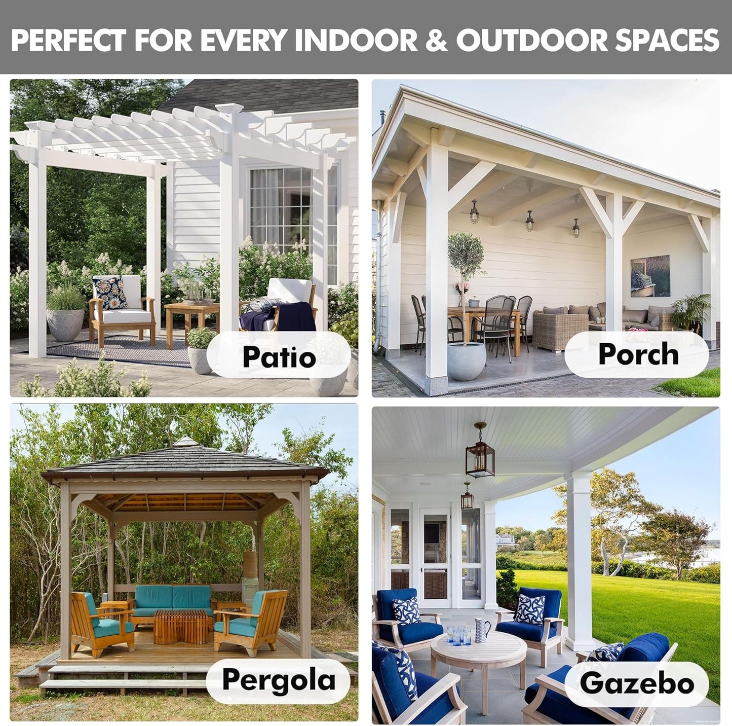 HolidayIdeas 2 Panels Linen Outdoor Curtains for Patio Waterproof Taupe Curtains 54"x 95"-Outside Curtains Weatherproof, Privacy, Textured for Pergola, Porch, Cabana, Gazebo