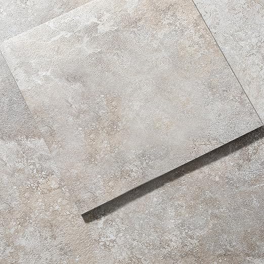 Peel and Stick Floor Tile, 40-Pack 12" x 12" Vinyl Flooring, Waterproof Self-Adhesive Luxury Vinyl Tiles, Easy DIY for Living Room, Kitchen, Dinning Room, RV, Cover 40 Sq. Light Slate Marble