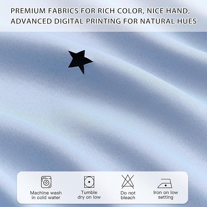 XiDi Light Blue Blackout Bedroom Curtains for Kids Room, Home Room Decor for Toddler Nursery 72 inches Wide 1 Panel