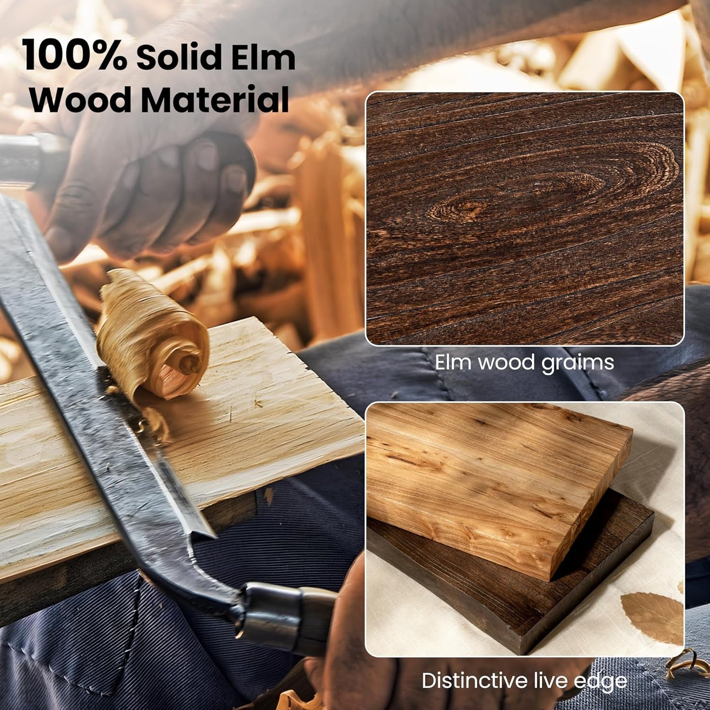 Fun Memories Floating Shelves for Wall, 48"x9.3" Rustic Solid Elm Wood Wall Shelves, Heavy-Duty Mounted Shelves with Invisible Brackets, Set of 2 for Living Room, Bedroom, Kitchen, Walnut Finish