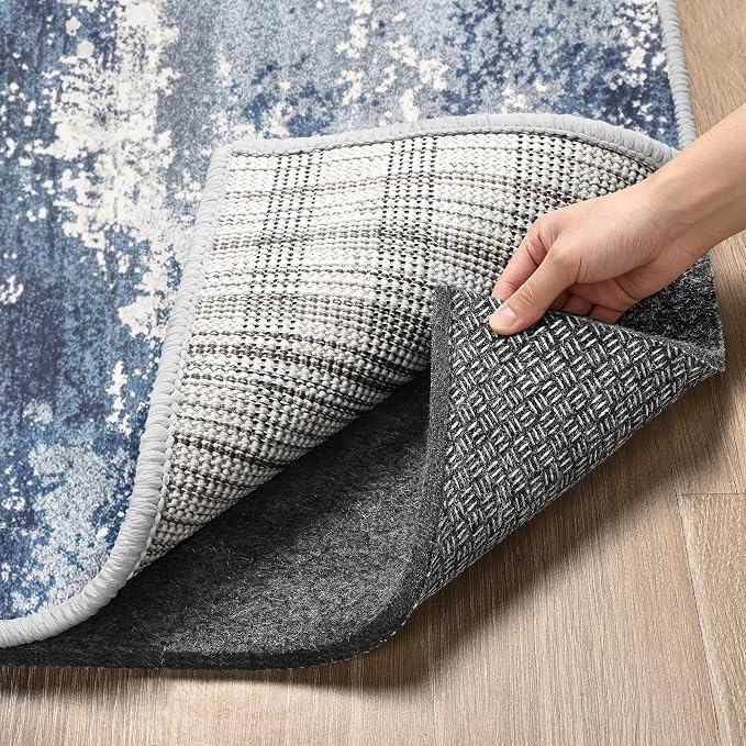 Merelax 9x12 Non Slip Rug Pad Gripper Cushioned Carpet Pads for Hardwood Floors, Thick Felt Liner with Silicone Backing, Under Area Rugs Anti Skid Mat Keep Rugs in Place and Safe