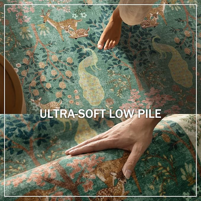 Runner Rug Washable Kitchen Runner: 2'6"x8' Hallway Runner Stain Resistant Non Slip Low Pile Soft Carpet Runners Rug for Entryway Bedroom Hallway Beside Bathroom Laundry Room