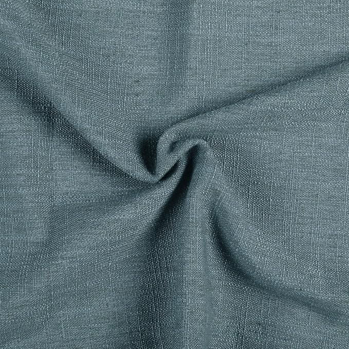 TWOPAGES 42" W x 36" L Linen Blend Cafe Curtains for Kitchen Window, Light Filtering Pinch Pleated Tier Curtains, Modern Farmhouse Half Window Curtains for Bathroom, Everglade Teal, 2 Panels