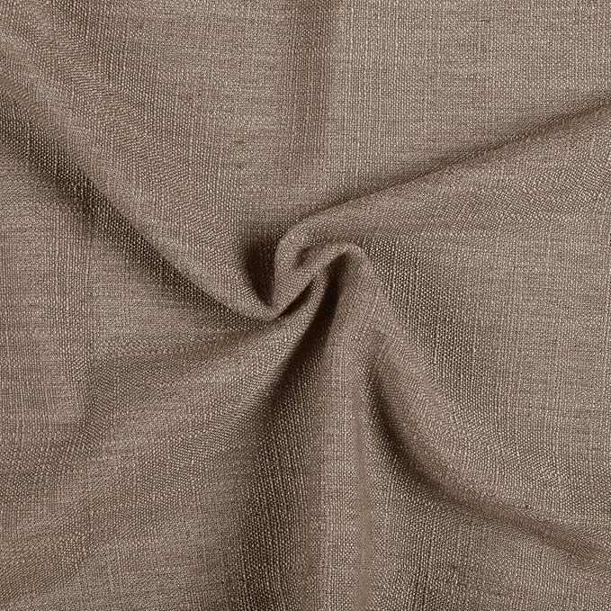 TWOPAGES 42" W x 36" L Linen Blend Cafe Curtains for Kitchen Window, Light Filtering Pinch Pleated Tier Curtains, Modern Farmhouse Half Window Curtains for Bathroom, Rust Brown, 2 Panels