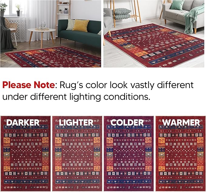 Keen Home Design 30"x120" Rug - Machine Washable Runner Rug with Non-Slip Backing, Ideal for Hallway, Entryway, Kitchen, Laundry Room - Vintage, Easy Clean, Durable, Low Pile - (2'6" x 10')