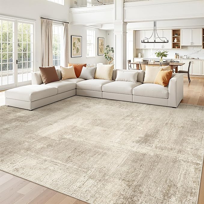 zesthome 9x12 Area Rugs for Living Room, Non-Slip Backing Washable Rug, Modern Abstract Area Rug, Stain Resistant Rugs for Bedroom, Ultra-Thin Large Area Rugs, Area Rug 9x12
