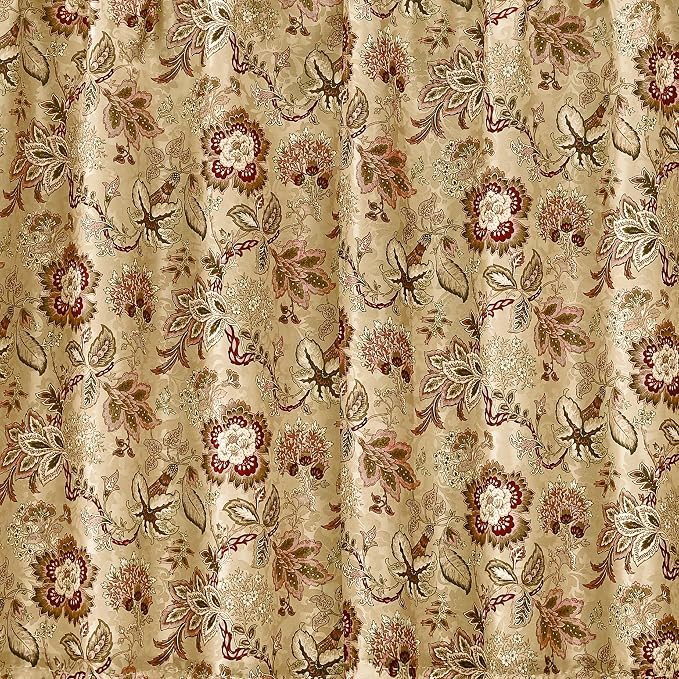 Waverly Navarra Antique Tier & Valance Set - 100% Polyester Jacquard - 52" X 36"