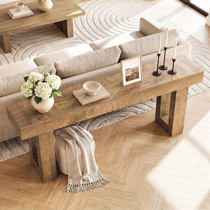 Tribesigns 78.74-Inch Extra Long Console Table | Wooden Rectangular Sofa Table Behind The Couch, Farmhouse Entryway Table for Entrance, Hallway, Living Room