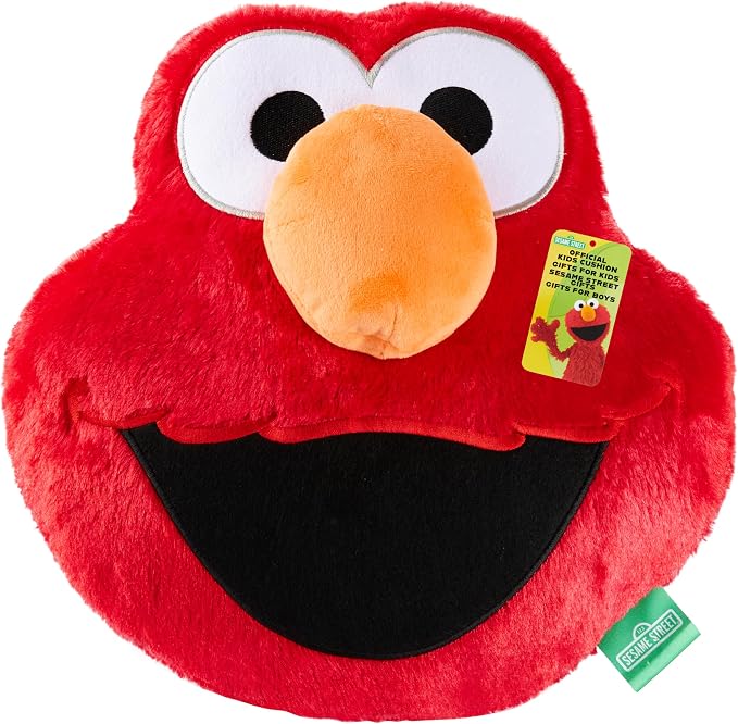 Sesame Street Elmo Plush Cushion Pillow, Soft Plush Throw Pillow Cushion Bedroom Decor Cuddle Plushies, Gifts for Girls, Teens, Women (Red Elmo, L12.4 x W12.2)
