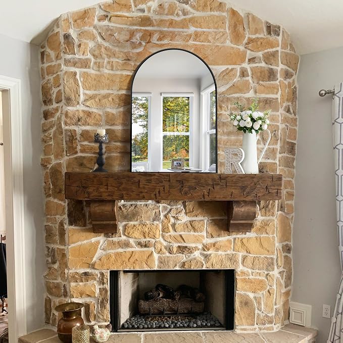 CIRCUMI Arched Wall Mirror, 24"x36" Black Arched Mirror with Tempered Glass, Metal Frame, Large Size for Bathroom, Living Room,Entryway,Over Sink, Arch Mirror for Decor,Shatterproof&Crystal-Clear