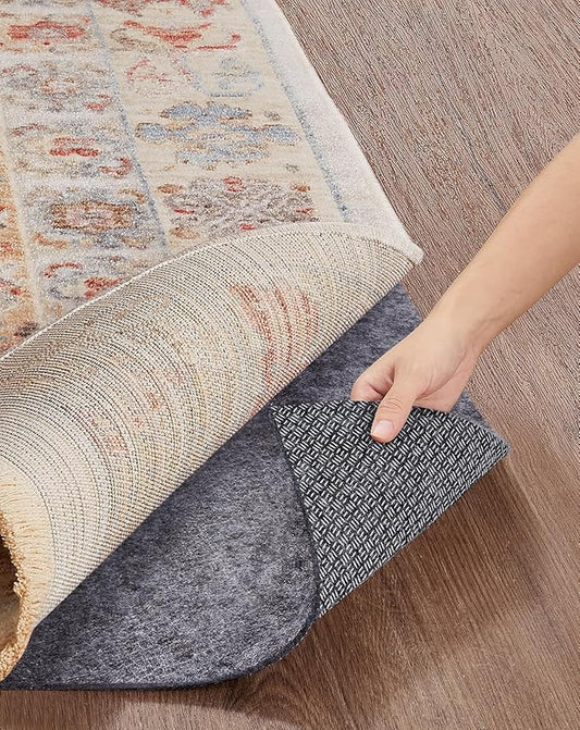 Veken Non Slip Cushioned Runner Rug Pad Gripper 2.5x12 Ft, Felt and Silicone Back, 1/8" Thick, Carpet Liner Protector Mat for Area Rugs and Hardwood Floors, with Over 99 Pcs Anti-Slip Strips Pattern