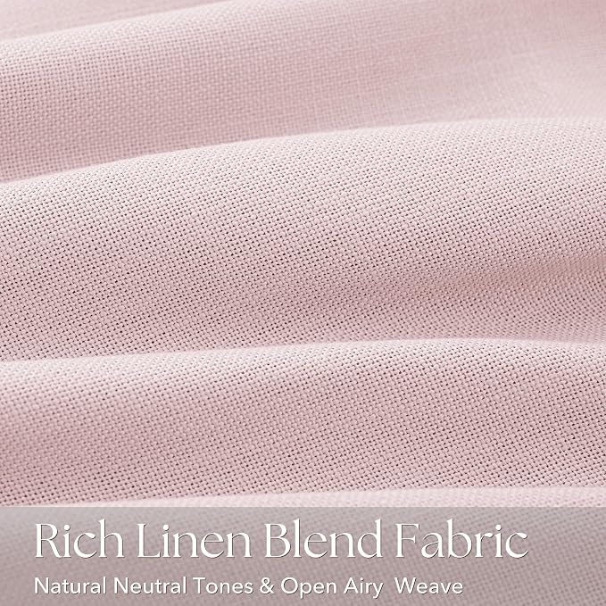 Pink Pinch Pleated Linen Curtains 108 Inch Length 2 Panels for Living Room Bedroom Textured PinkSemi Sheer Drapes Pinch Pleat Rings Window Curtain 40x108