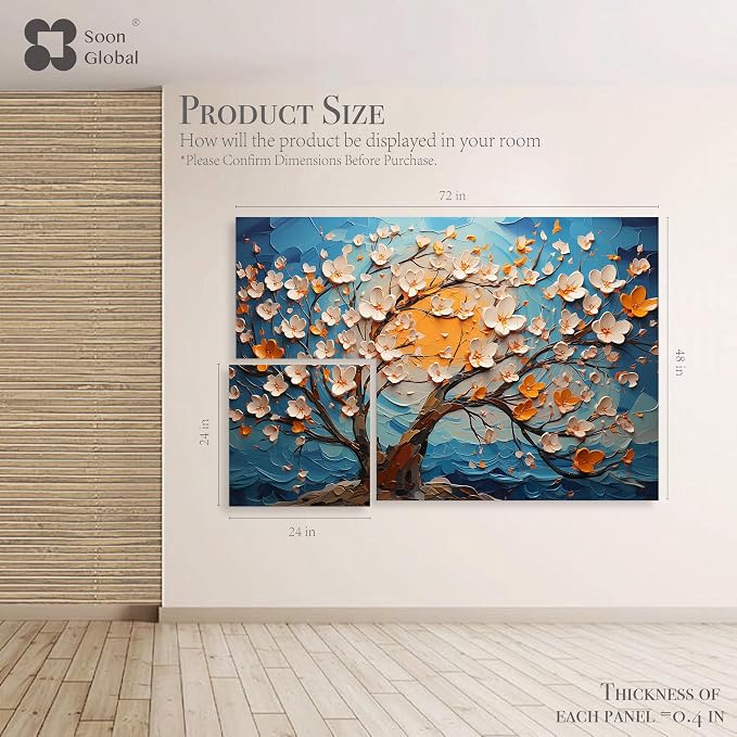 Soon Global Acoustical Wall Panels, 72 X 48 Inches Art Acoustic Panels, Decorative Acoustic Panels, Acoustic Wall Panels, Sound Absorbing Wall Art, Canvas