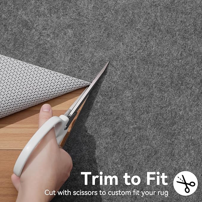 Songrey Non Slip Rug Pad Gripper 2 x 10 Ft, Thick Felt Fabric with Anti Skid Backing, Carpet Pad for Hardwood Floors, Keep Area Rugs in Place and Safe