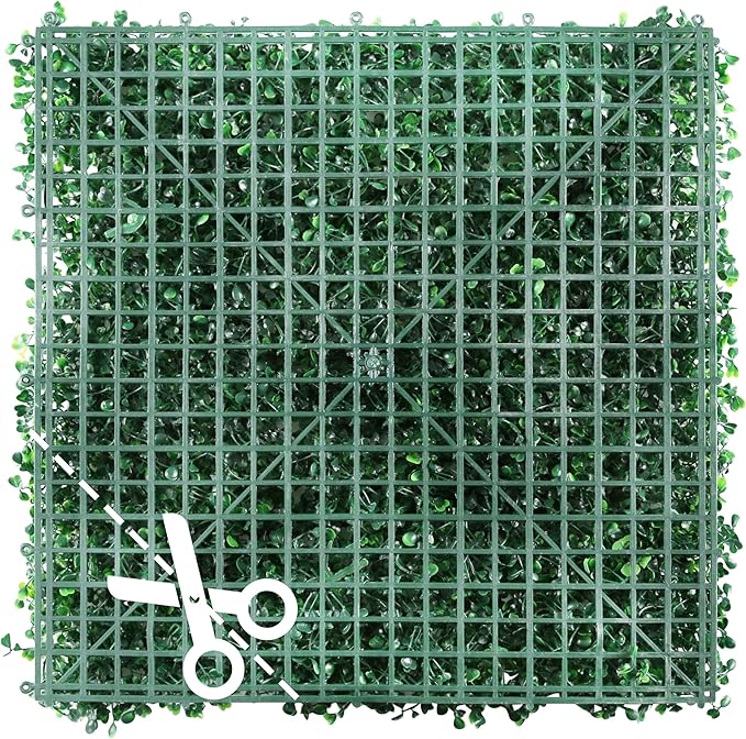 Sunnyglade 24 Pieces 20"x 20" Artificial Boxwood Panels Topiary Hedge Plant, Privacy Hedge Screen Sun Protected Suitable for Outdoor, Indoor, Garden, Fence, Backyard and Decor (20in x 20in x 24)