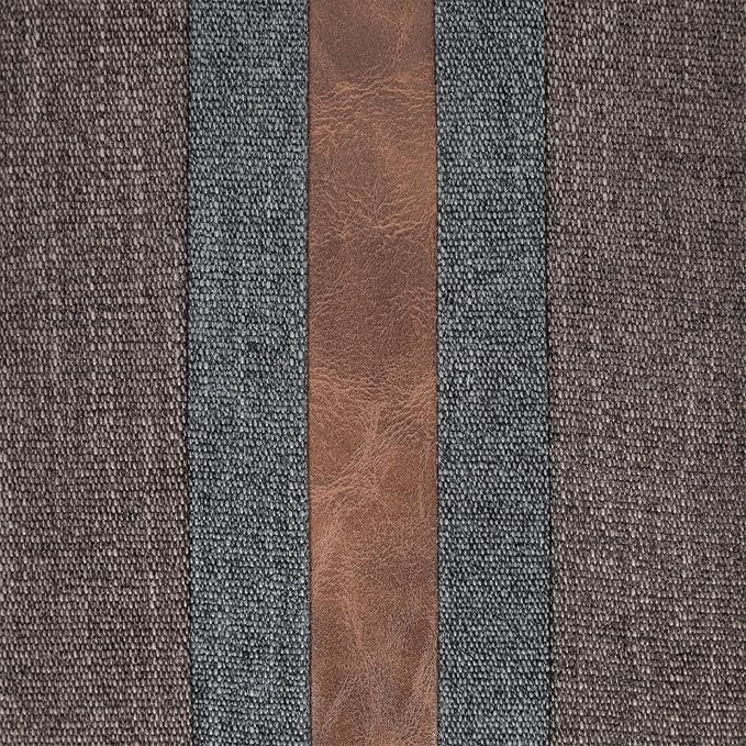 Set of 2 Leather Throw Pillow Covers Cotton Linen Decor Patchwork Pillow Cover Faux Leather Pillows Cover for Couch Sofa Living Room Bedroom,Dark Coffee 16"x16"