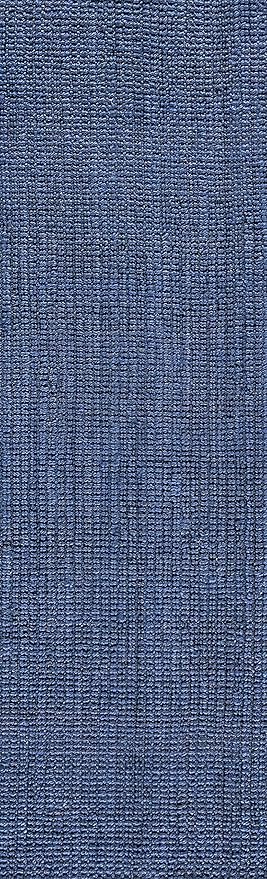 JONATHAN Y Pata Hand Woven Chunky Jute Navy Runner Rug, 2x10, Bohemian, Rustic, Cottage, Easy-Cleaning for Living Room, Bedroom, Kitchen, Non-Shedding (NRF102D-210)