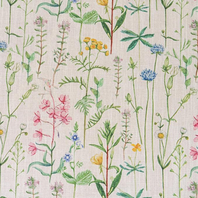 Deeprove Boho Valance Curtain 18 Inch with Handmade Tassel, Herbs Print Textured Kitchen Window Small Short Tier for Living Room Bedroom Farmhouse Cottage Shabby Style Privacy 1 Panel 52W x 18L