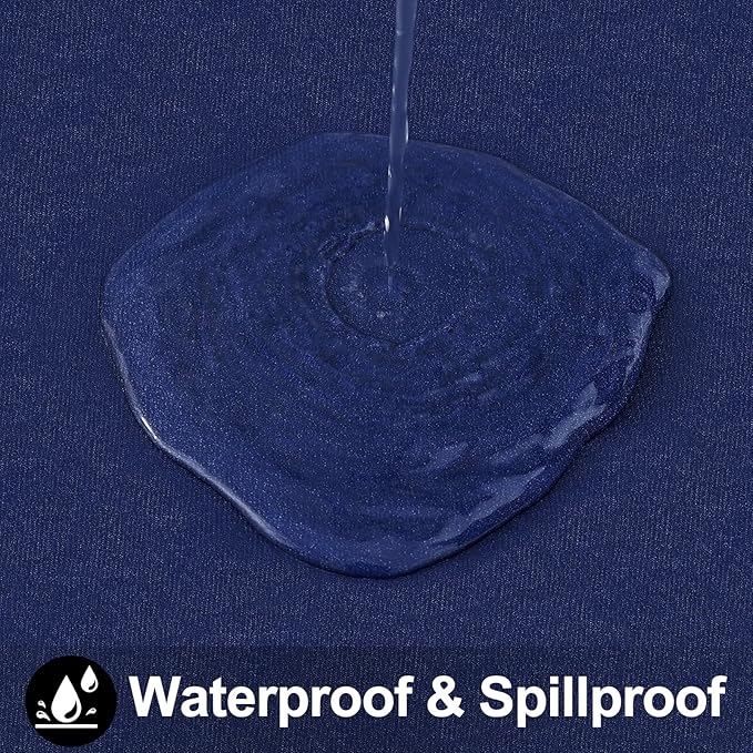 Smiry Rectangle Table Cloth 70x120 Inch, Waterproof Wipeable Vinyl Tablecloths Protector, Oil Spill Proof Plastic Table Cover for Dining, Picnic, Camping, Outdoor, Navy