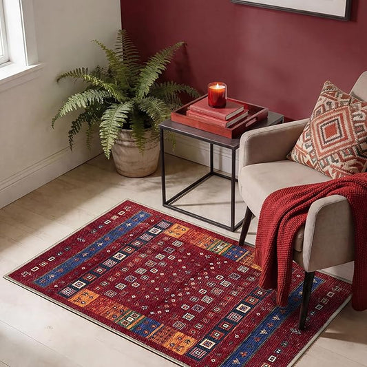 Keen Home Design 2x3 Rug - Machine Washable Entry Rug with Non-Slip Backing, Ideal for Enteryway, Kitchen, Bathroom, Laundry Room - Vintage, Easy Clean, Durable, Low Pile Rug - (2' x 3')