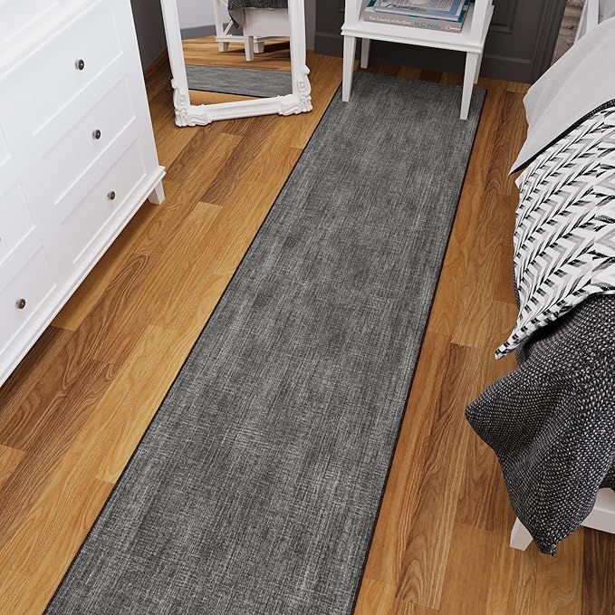Ottomanson Aisle Runner Rug 2'7" x 30' – Soft Non-Slip Rug, Low Pile Carpet for Hallways, Events, Churches & Extra-Long Indoor Spaces, Solid Brown