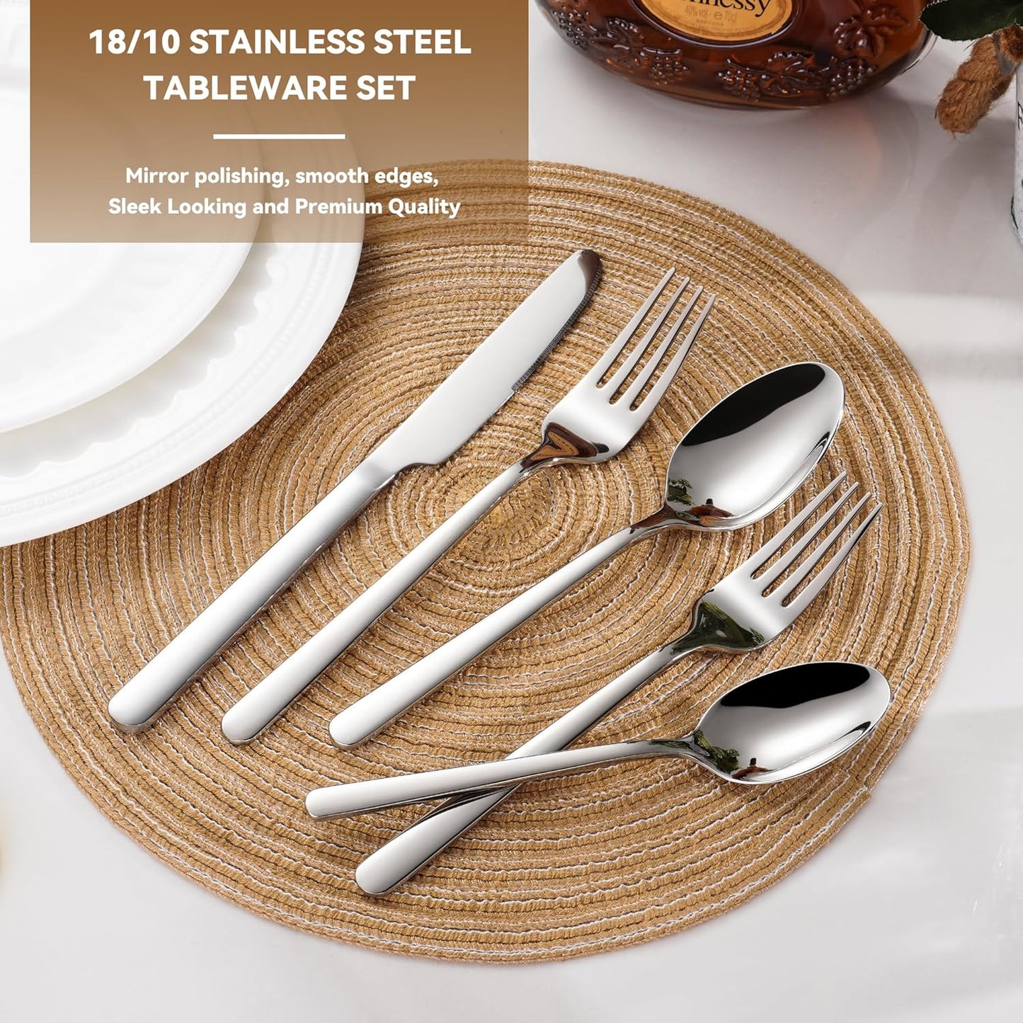 30 Piece Silverware Set 18/10 Stainless Steel, Flatware Set for 6,forged Flatware Set Heavy Duty Silverware, Dishwasher Safe
