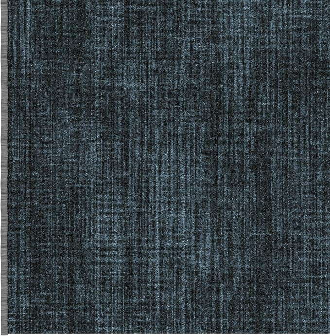 Ottomanson Aisle Runner Rug 2'7" x 52' – Soft Non-Slip Rug, Low Pile Carpet for Hallways, Events, Churches & Extra-Long Indoor Spaces, Solid Charcoal Navy