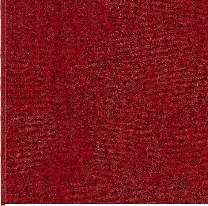 Ottomanson 2'7" x 19' Ultra-Thin Hallway Runner Rug - Durable Non-Slip Carpet for High-Traffic Areas - Fits Under Doors for Seamless Entry - Ideal for Kitchen, Entryway, Bedroom & Living Room, Red