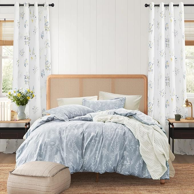 Mustard Yellow and Grey Curtains 63 Inch Length for Bedroom 2 Panels 80 Blackout Room Darkening Multi Color Colorful Floral Pattern Multicolor Curtains for Living Room Sunroom 63 Inches Long,Navy Blue