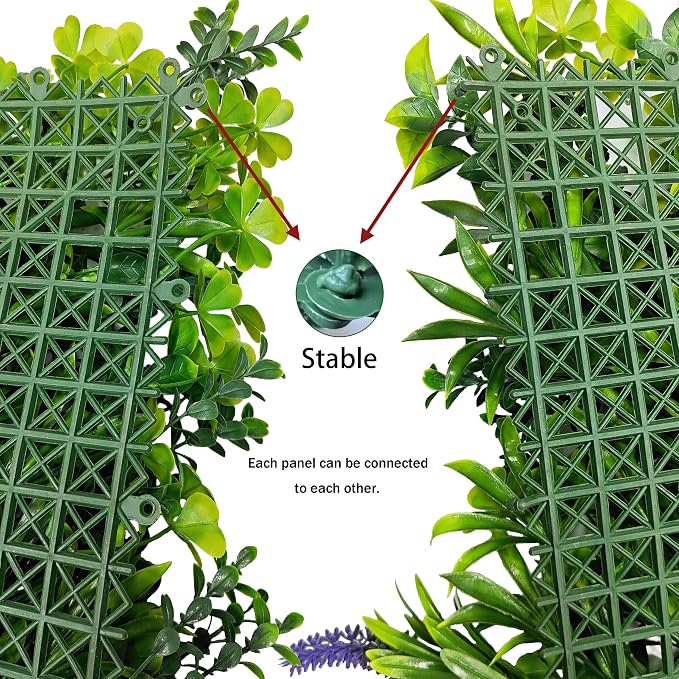 ODTORY Artificial Greenery Wall Roll: 40X120IN(33.5 sqft) UV-Anti Ivy Privacy Fence Wall Screen Faux Plant Panels Backdrop Boxwood Ivy Vine Leaf Hedge Fence for Indoor Outdoor Green Decor | UV-Anti Privacy Wall Screen, Faux Plant Panels, Boxwood Backdr...