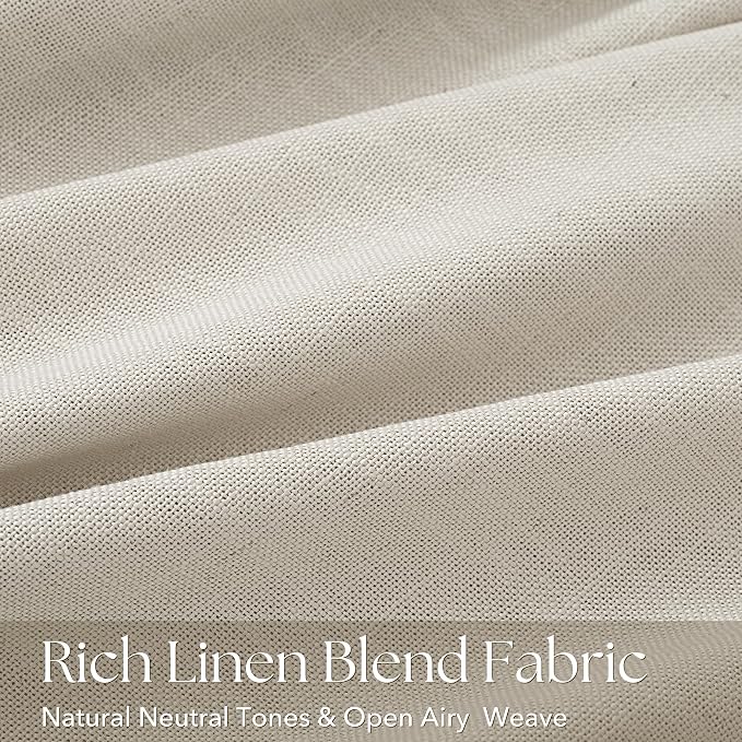 78 Inch Linen Curtains 2 Panel Set for Living Room Natural Beige Pinch Pleat Curtain Memory Trained with Hook FarmhouseRustic Canvas Textured Light Filtering Track System Pleated Drapes 78 Long