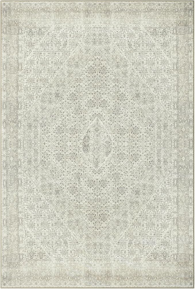Keen Home Design 8x10 Rug - Machine Washable Area Rug with Non-Slip Backing, Ideal for Living Room, Dining Room, Bedroom - Vintage, Easy Clean, Durable, Low Pile Rug - (8' x 10')