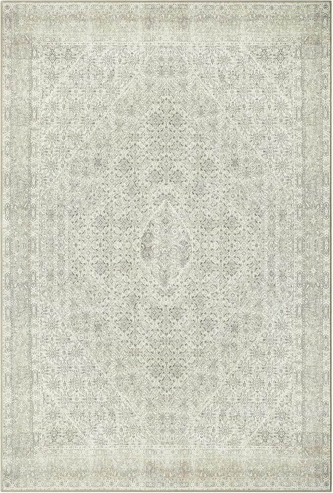 Keen Home Design 9x12 Rug - Machine Washable Area Rug with Non-Slip Backing, Ideal for Living Room, Dining Room, Bedroom - Vintage, Easy Clean, Durable, Low Pile Rug - (9' x 12')